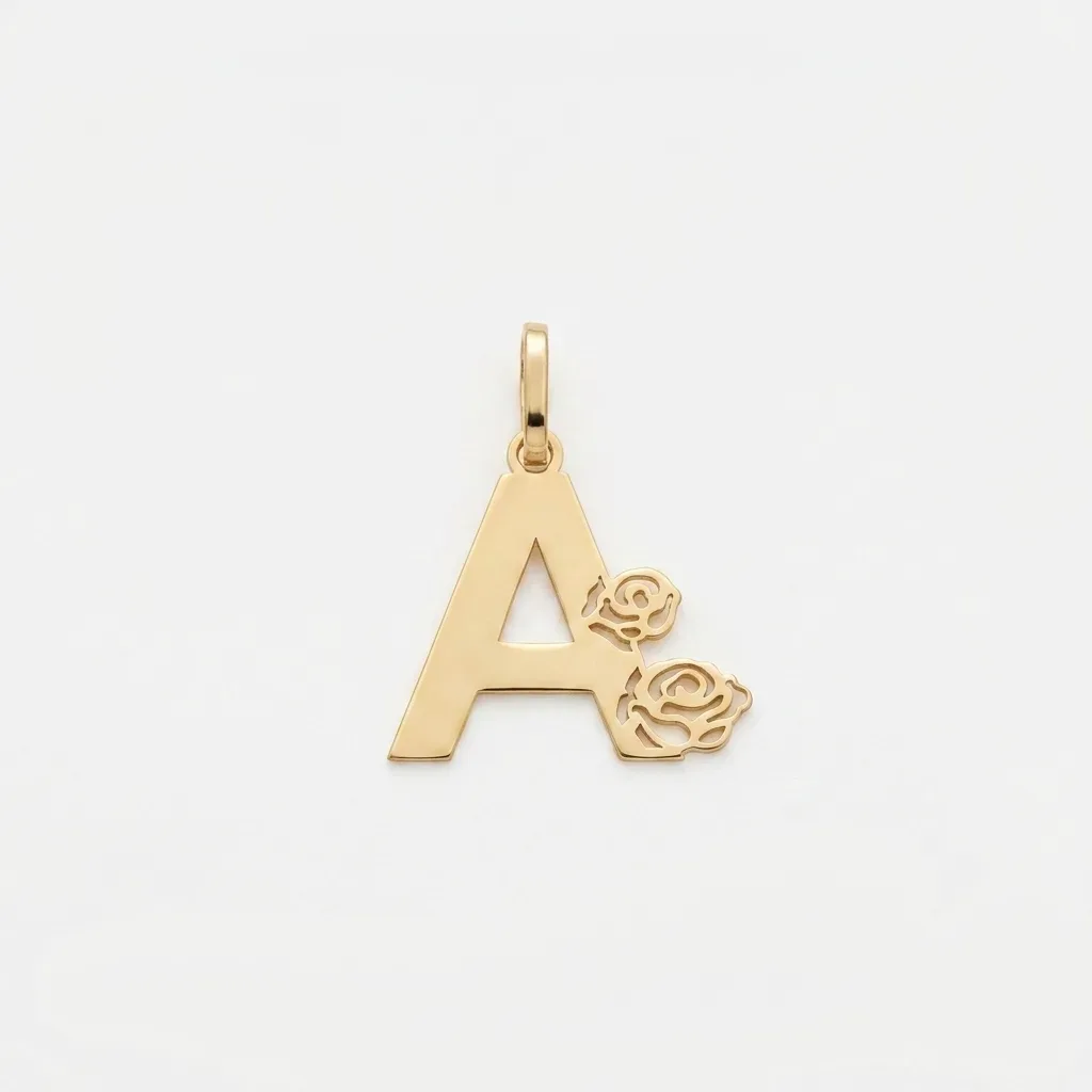آویز حرف A و دو گل